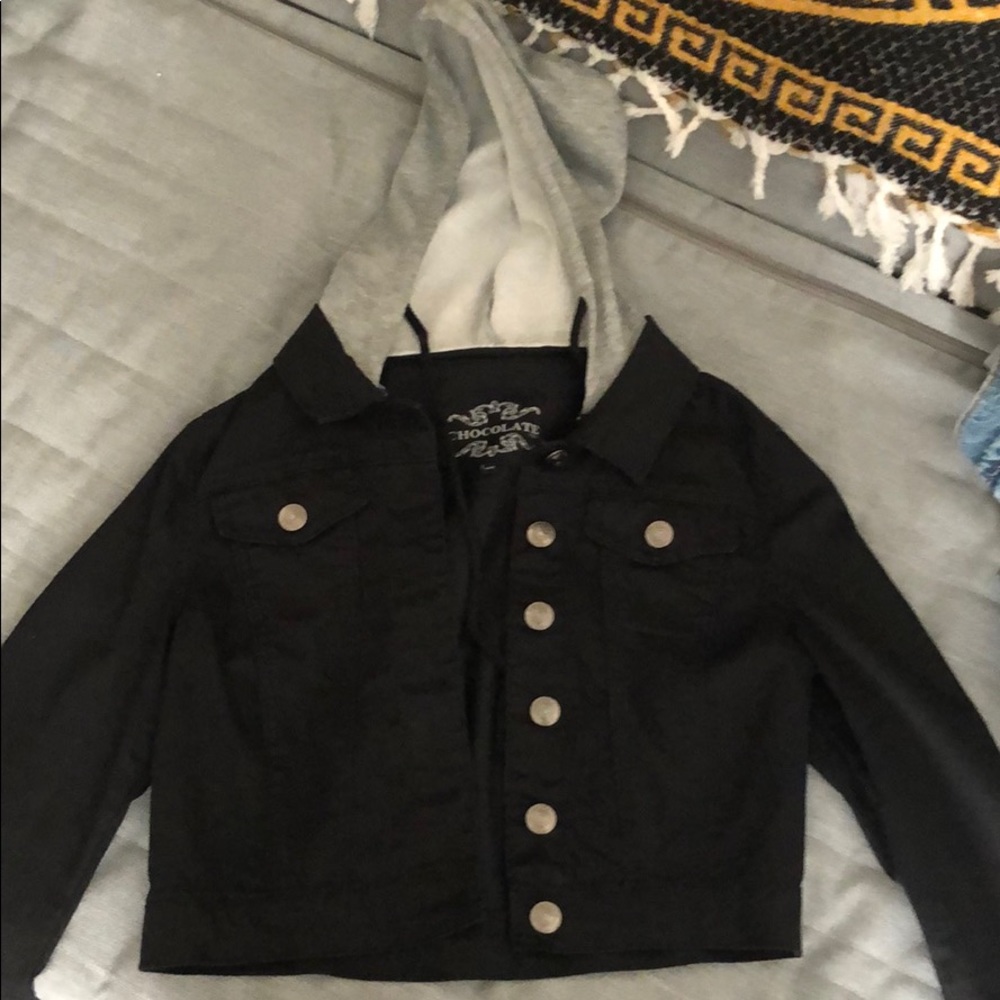 Size M crop top jean hoodie jacket